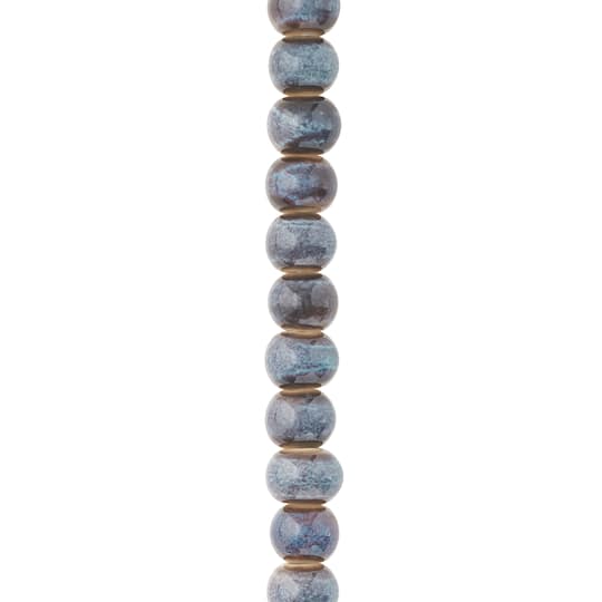 Blue & Brown Ceramic Round Beads, 8mm by Bead Landing™